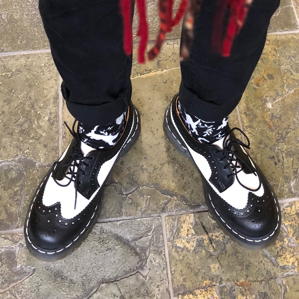 Dr. Martens Black and White Bex Brogues